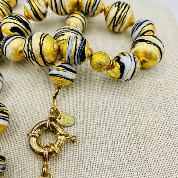 Murano Venetian Blown Glass Jewelry Set Gold Blac… - image 5