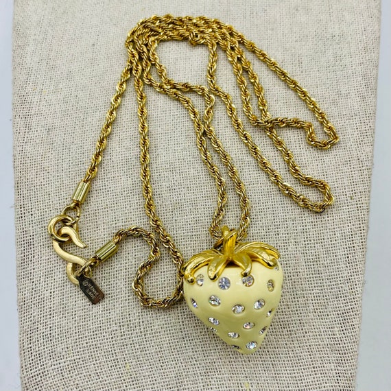 Kenneth Jay Lane Cream Strawberry Pendant Necklac… - image 5