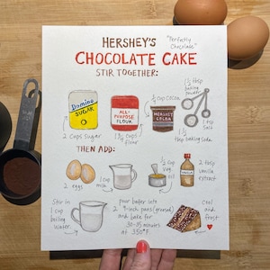 Ilustración de receta personalizada / Regalo del día de la madre / Regalo para mamá / Regalo de inauguración de la casa / Regalo personalizado / Regalo para abuelos / Regalo para amantes de la comida