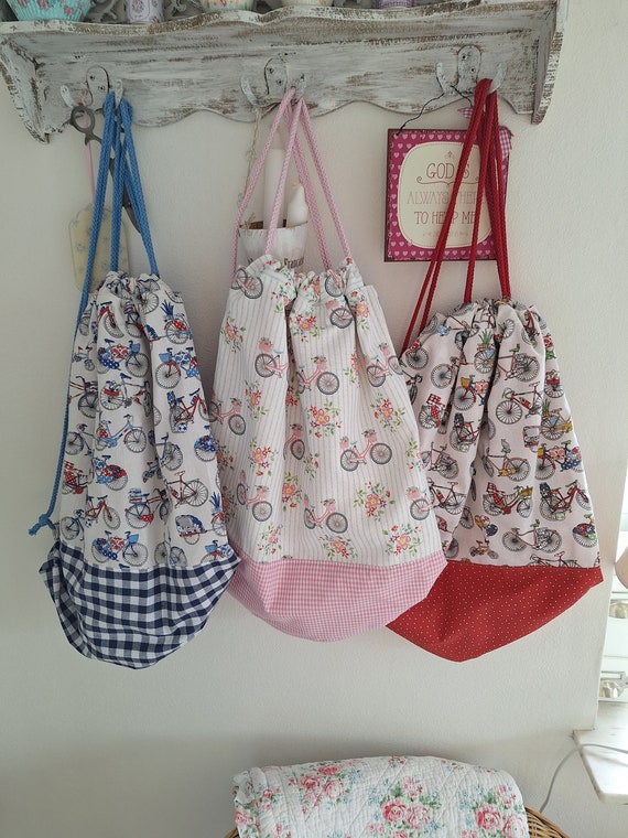 Rucksack Fahrrad genäht Turnbeutel Damen Sport Schwimmtasche