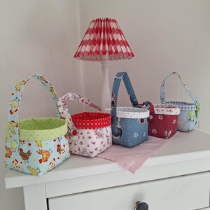 Osterkörbchen genäht aus Stoff zum Tragen für Kinder Mädchen Jungen Körbchen Osternest Tasche Beutel rosa bunt blau rot KleineSeligkeiten