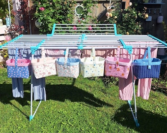 Klammerkörbchen Klammerbeutel Wäscheklammer Aufbewahrung handmade genäht Stoff Größe L nachhaltig  Geschenk praktisch KleineSeligkeiten