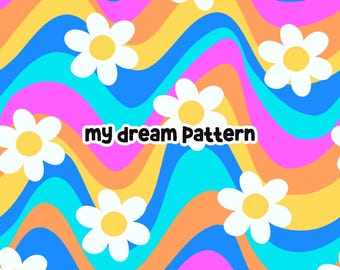 Summer Daisy Seamless Pattern Summer Floral Seamless Repeat Pattern