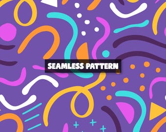 Purple Abstract Seamless Pattern (Digital Download)