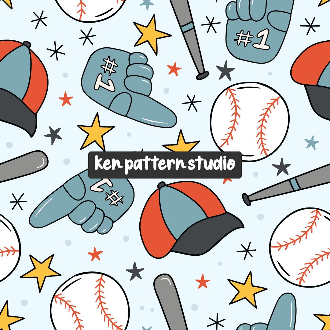 Baseball Player Patterns Baseball Seamless Pattern, Retro Design (digital Paper) - Etsy