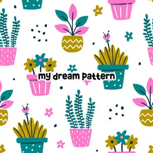 Plants Seamless Pattern Botamical Seamless Repeat Pattern