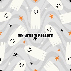 Ghosts Seamless Pattern Halloween Seamless File Halloween Digital Pattern.