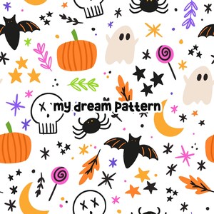 Spooky Halloween Seamless File Fall Halloween Digital Pattern
