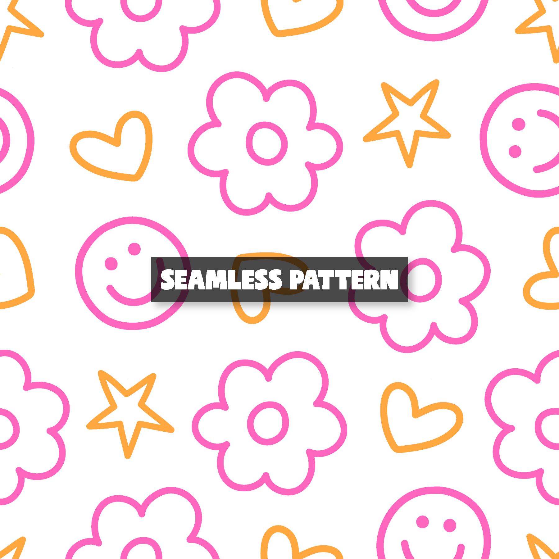 Daisy Smile Seamless Pattern – Happy Face and Daisies Background. - Etsy