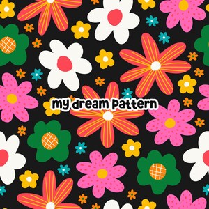 Spring Summer Flowers Seamless Pattern Spring Floral Seamless Repeat Pattern.