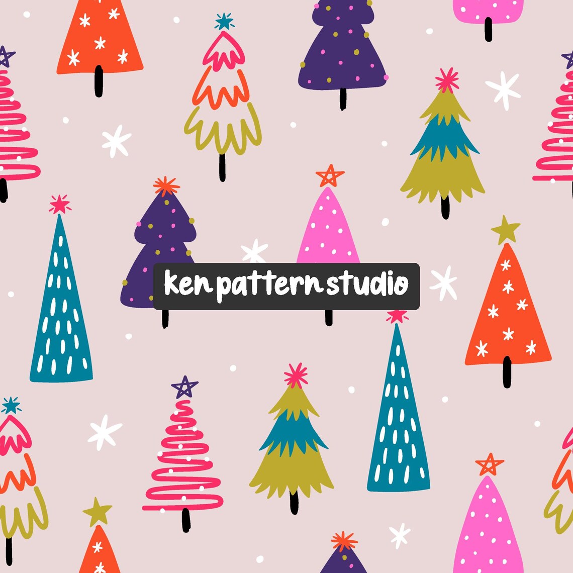 Winter Christmas Seamless Pattern – Christmas Tree Digital Paper. - Etsy