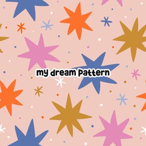 Retro Stars Seamless Pattern Vintage Stars Seamless Design Stars Repeat Digital Pattern