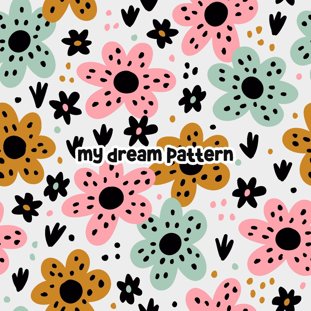 Boho Floral Seamless Pattern Spring Summer Floral Digital Pattern. - Etsy