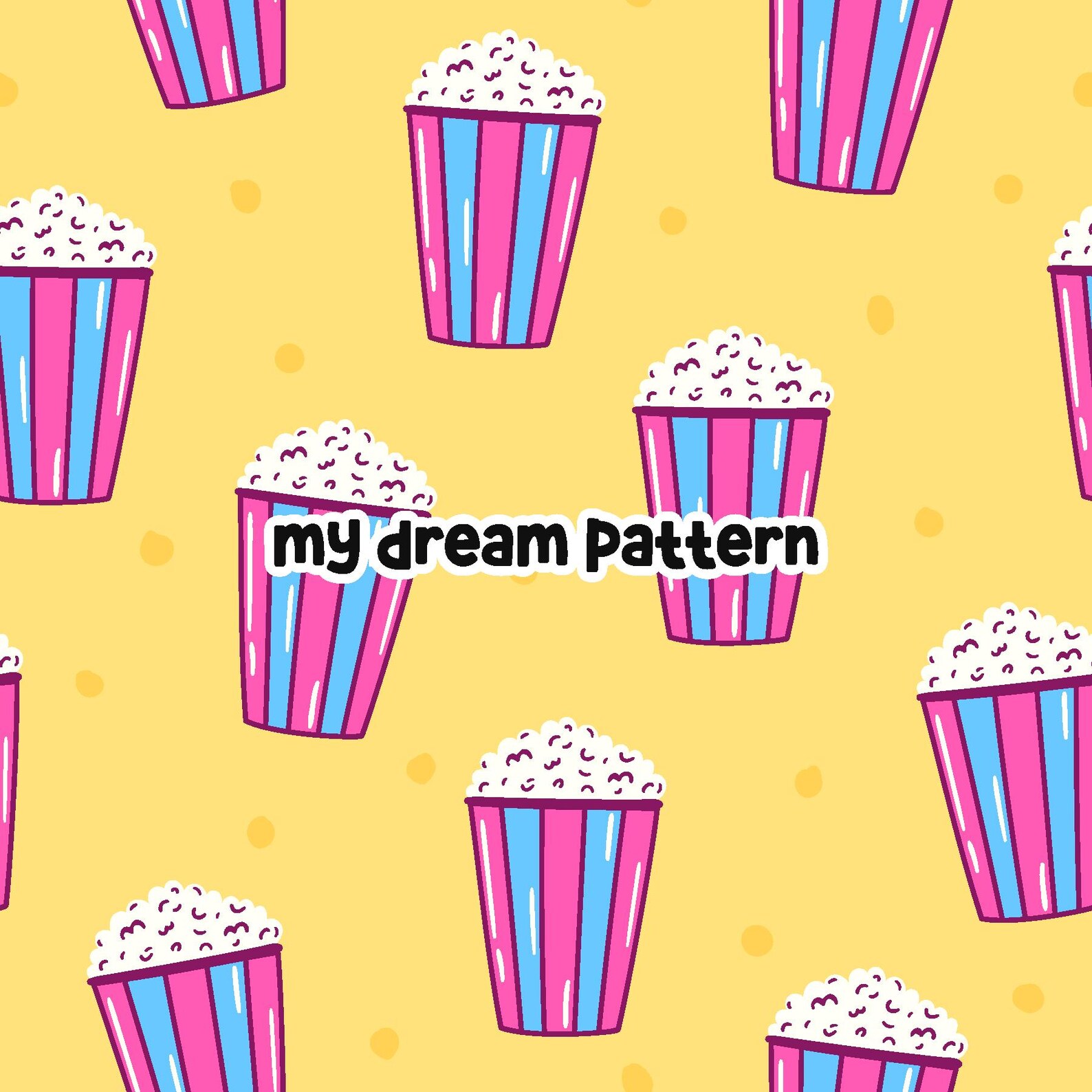 Popcorn Seamless Pattern Pop Corn Digital Pattern Pop Corn Seamless ...