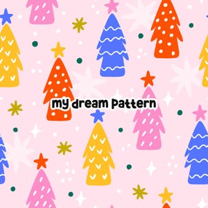 Christmas Tree Seamless Pattern Winter Seamless Design Christmas Repeat Pattern