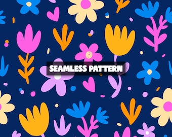 Spring Floral Seamless Pattern – Colorful Spring Digital Paper.