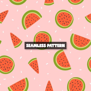 Summer Watermelon Seamless Pattern (Digital Download)