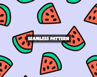 Watermelon Slice Repeat Pattern, Summer Seamless File (Digital Download)