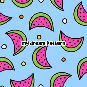 Summer Watermelon Seamless Pattern Watermelon Seamless Repeat Pattern.