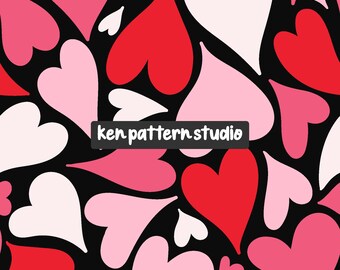 Liefde naadloos patroon, digitaal Valentijnspapier, harten.