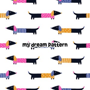 Dachshund Seamless Pattern Dogs Seamless File Dachshund Repeat Pattern