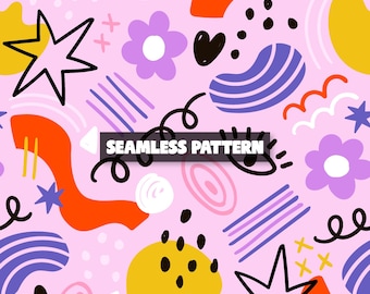 Colorful Summer Abstract Pattern (Seamless Digital File)