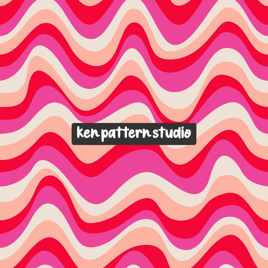 Wave Red Pattern B Order Red Retro Wave Seamless Pattern (digital Download) - Etsy
