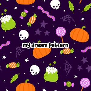 Halloween seamless pattern for fabric Halloween digital paper Spooky seamless pattern Horror seamless pattern Halloween file for sublimation