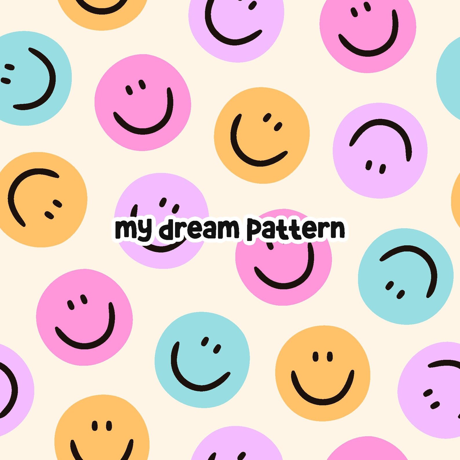 Smile Face Seamless Pattern Happy Face Seamless Digital Pattern - Etsy