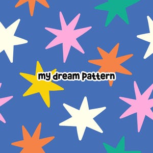 Retro Stars Seamless Pattern Stars Digital Pattern.
