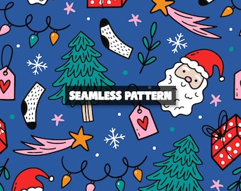 Kerst naadloos patroon, kerstman naadloos bestand.
