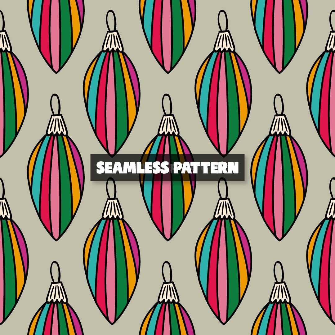 Christmas Ornament Seamless Pattern. - Etsy