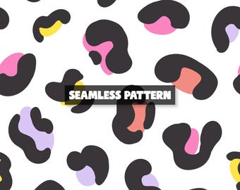 Colorful Leopard Print Seamless Pattern (Digital Download)