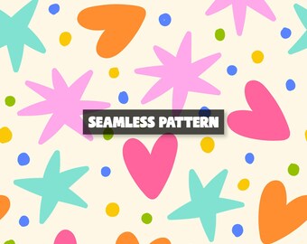 Naadloos sterrenpatroon – Herhalingspatroon harten