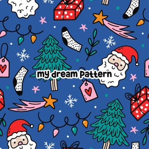Christmas Seamless Pattern Santa Seamless File For Sublimation.