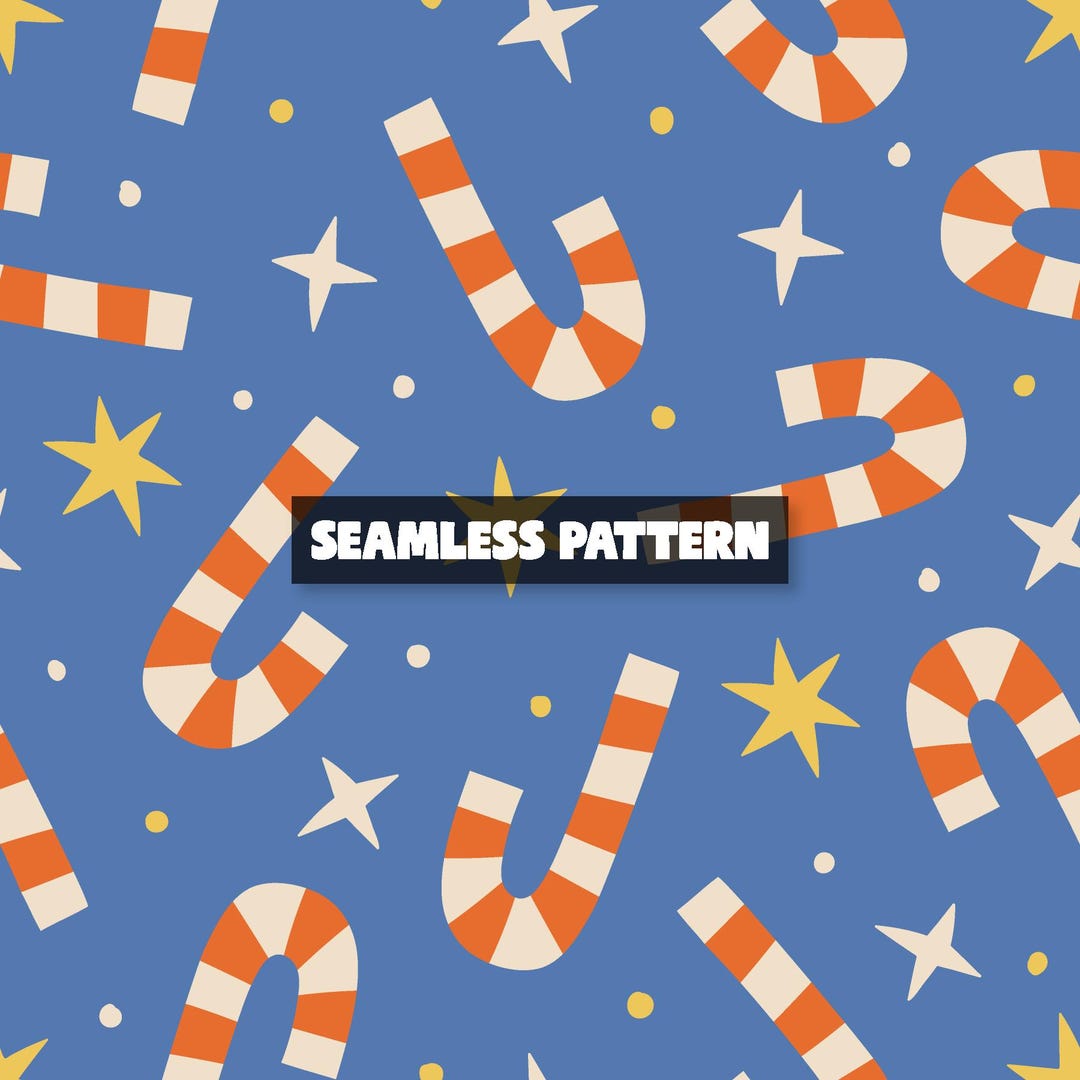 Christmas Candy Cane Seamless Pattern – Retro Candy Cane Digital Paper ...