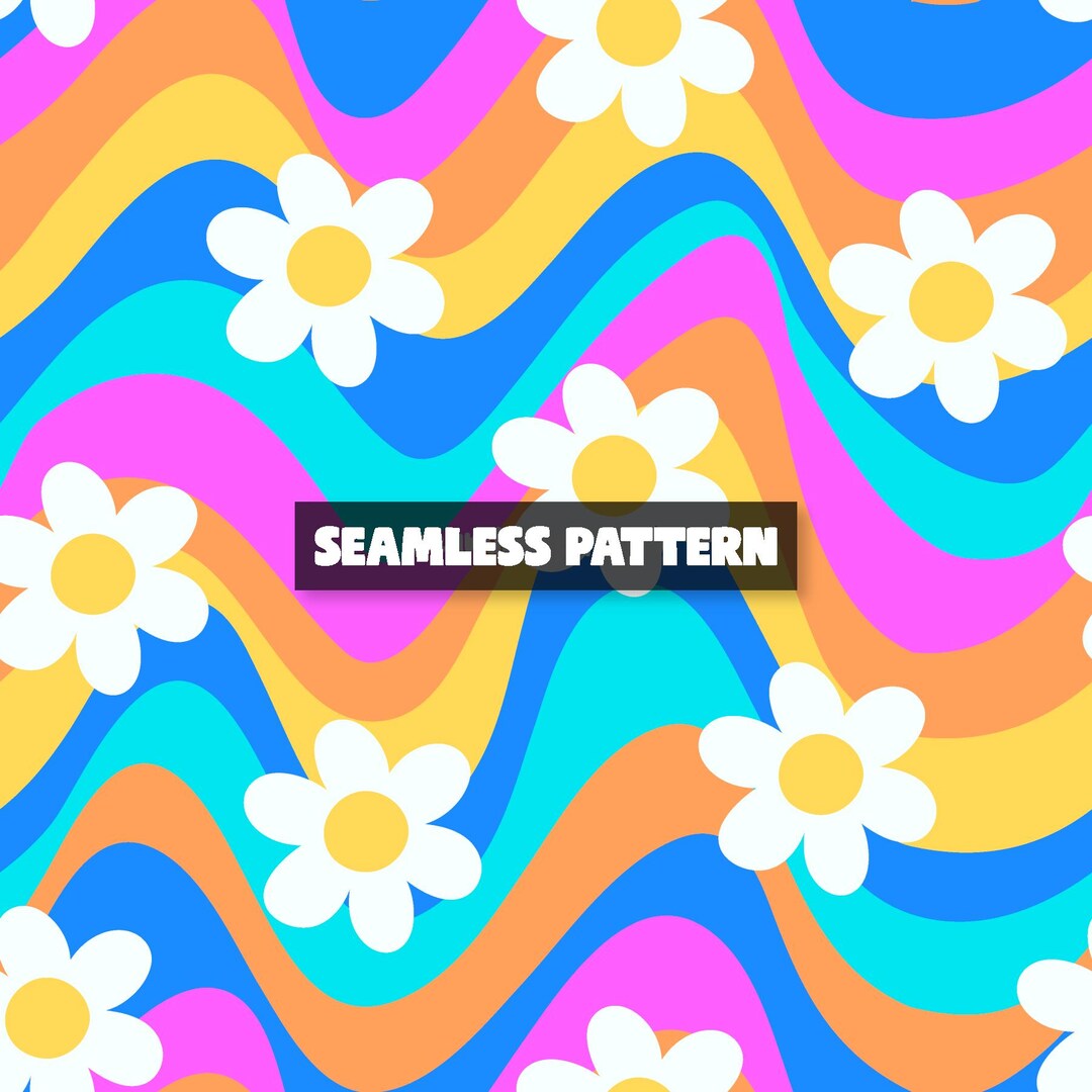 Retro Summer Daisy Seamless Pattern (digital Download) - Etsy