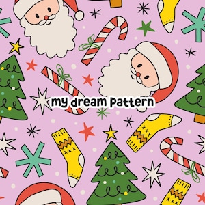 Santa Claus Seamless Pattern Christmas Seamless File.