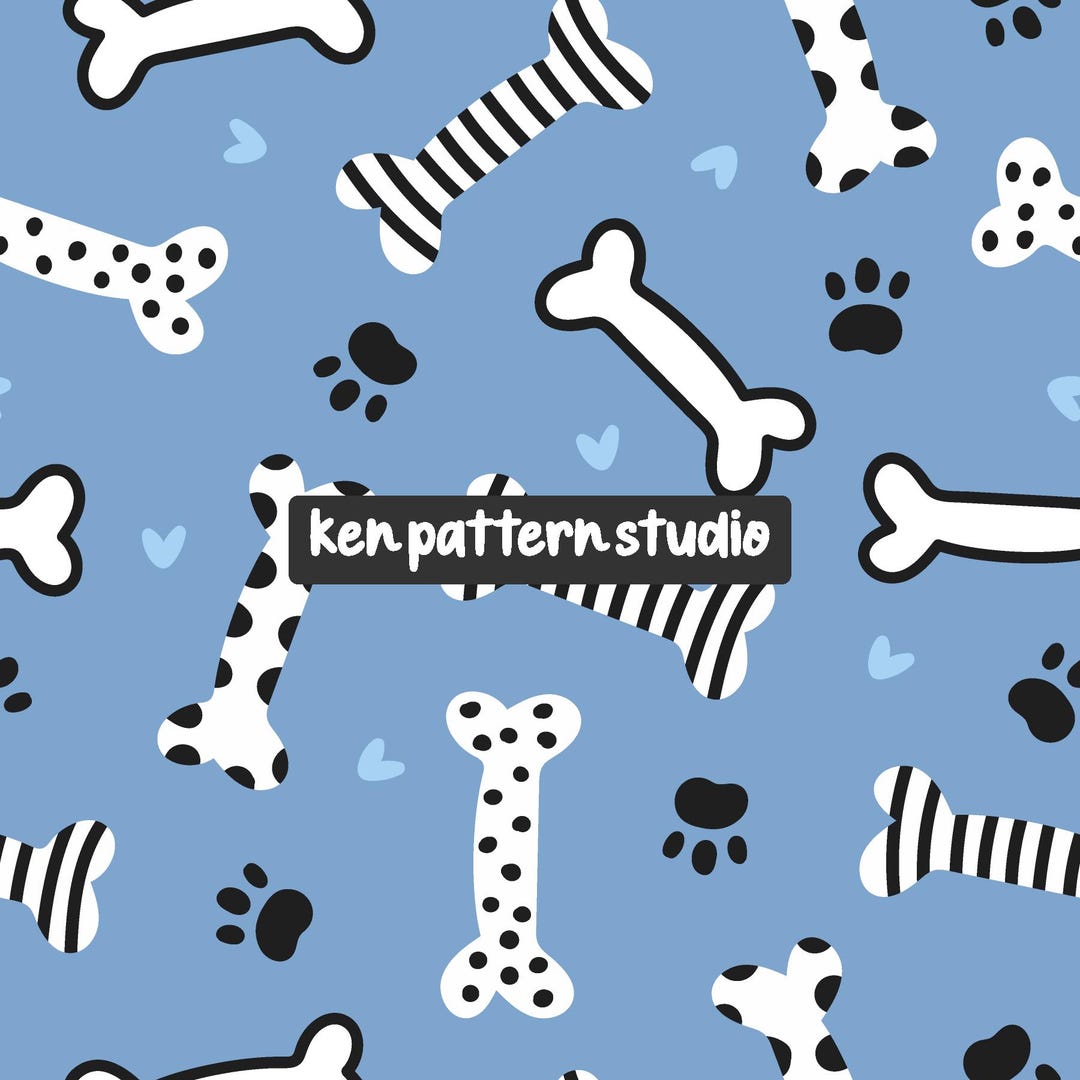 Dog Bones & Paws Seamless Pattern (digital File) - Etsy