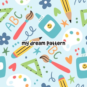 Back To School Seamless Repeat Pattern School Digital Pattern Back To School Seamless File.
