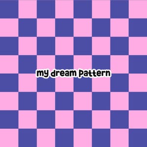 Pink Blue Checkered Seamless Pattern Blue Pink Checkerboard Pattern.