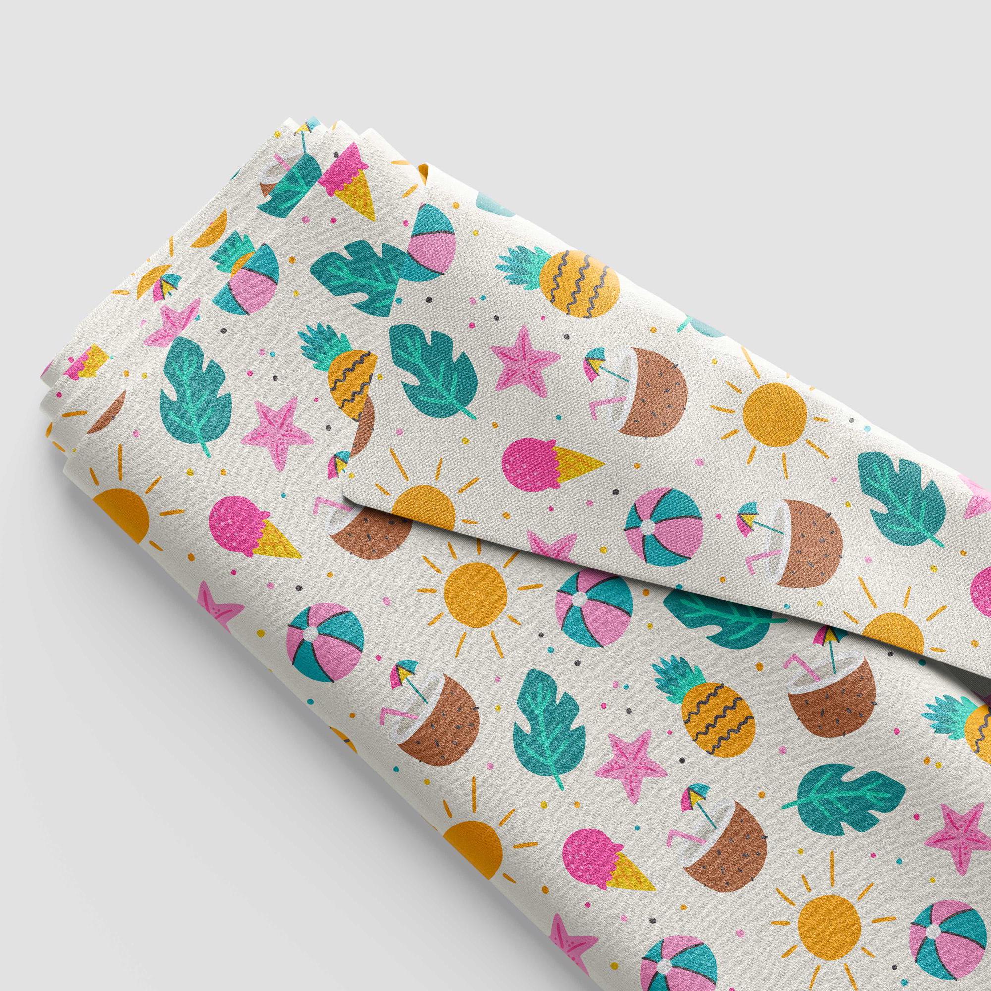 Summer Seamless Pattern Summer Repeat Pattern for Fabric Summer Digital ...