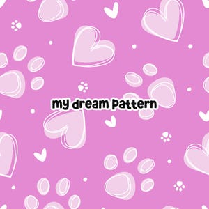 Dog Paw Seamless Pattern Paw Digital Pattern Paw Repeat Pattern