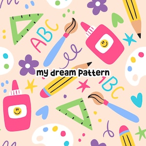 Back To School Seamless Repeat Pattern School Digital Pattern