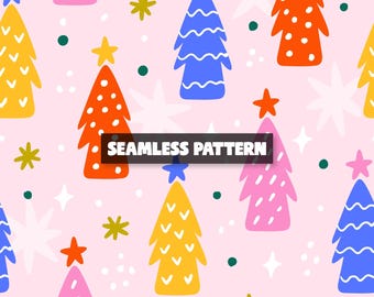 Naadloos kerstboompatroon, feestelijk winterontwerp