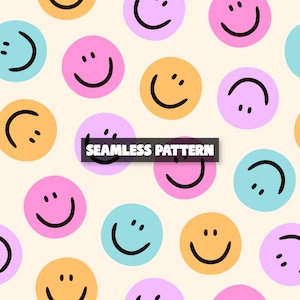 Buntes Lächeln Gesicht Muster (Digitaler Download)