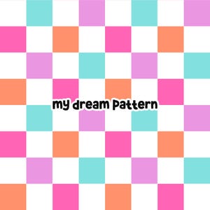 Summer Checkered Seamless Pattern  Chessboard Seamless File Pink Orange Checkered Seamless File Retro Checkered Pattern Plaid Seamless