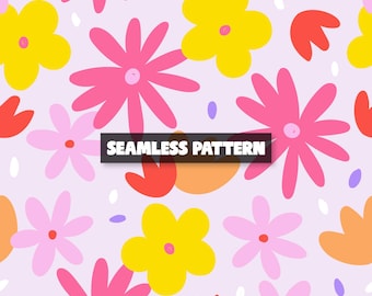 Spring Summer Floral Seamless Pattern – Spring Flowers Digital Paper.