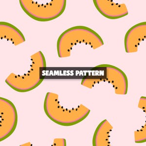 Melon Seamless Pattern, Repeat Design (Digital Download)