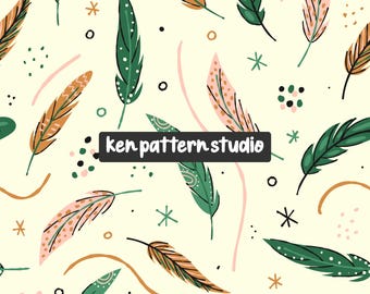 Boho veren naadloos patroon.